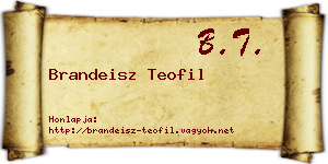 Brandeisz Teofil névjegykártya